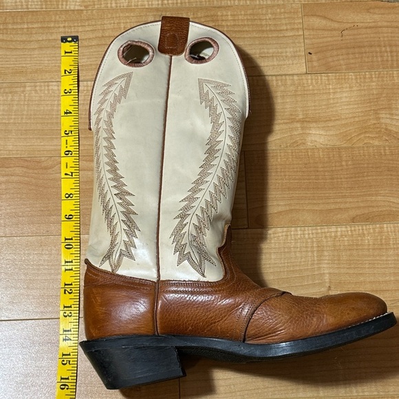 Authentic Cowboy Boots Men’s 9.5 EE Brown & Tan Leather 8906 - Picture 6 of 8